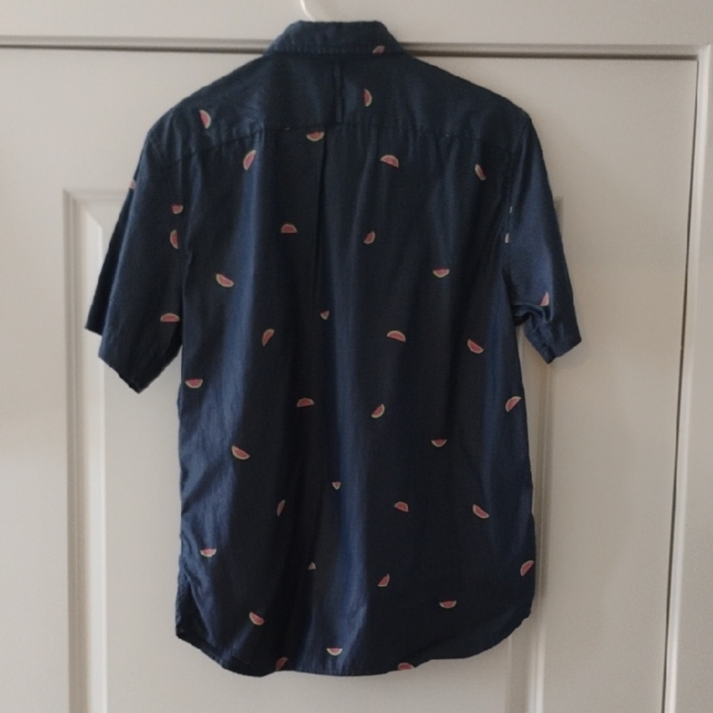 Banana Republic Luxe Poplin Slim Fit Watermelon 🍉 Slice Summer Size M - Picture 4 of 5